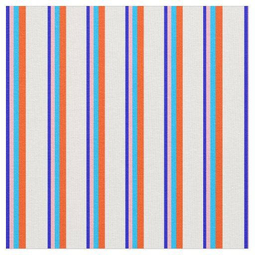 Blue, Light Pink, Deep Sky Blue, Red, and White Fabric