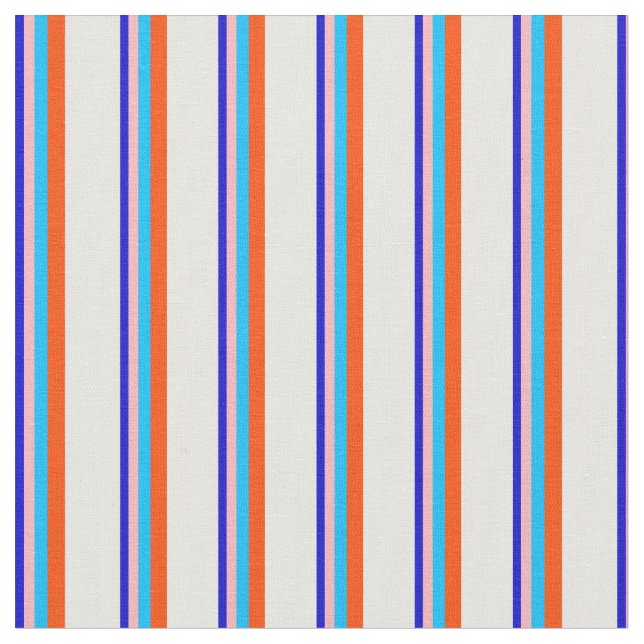 Blue, Light Pink, Deep Sky Blue, Red, and White Fabric (Close Up)