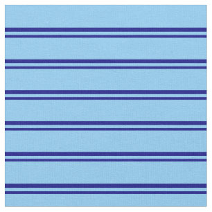 Blue & Light Sky Blue Colored Pattern of Stripes Fabric