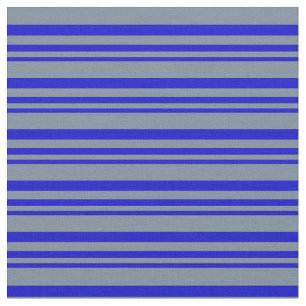 Blue & Light Slate Gray Colored Stripes Fabric