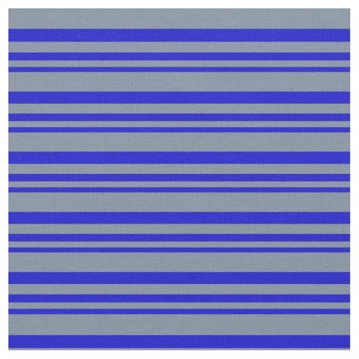 Blue & Light Slate Gray Colored Stripes Fabric