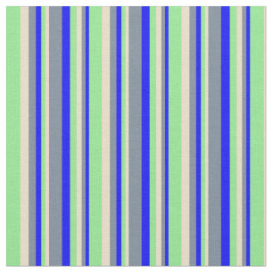 Blue, Light Slate Gray, Tan & Light Green Colored Fabric
