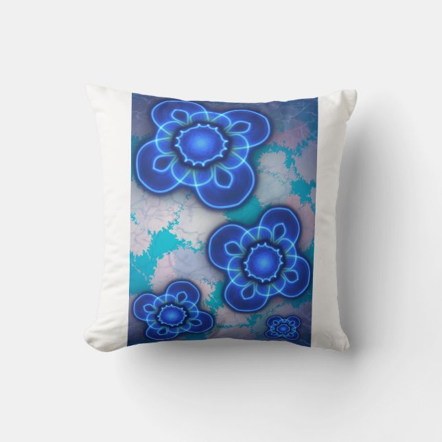 Blue light throw pillow (Front)