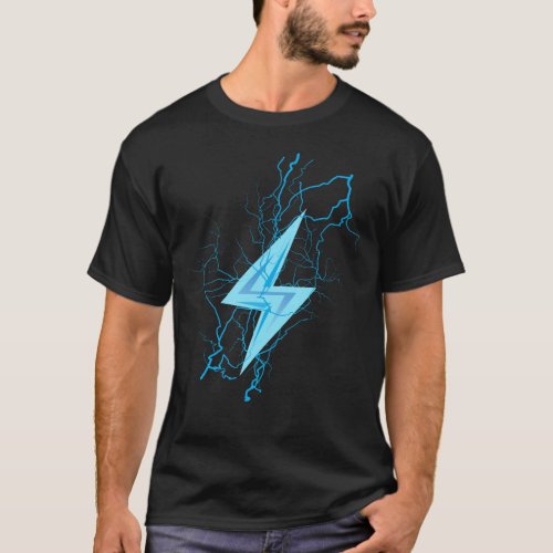 blue Lightening bolt god of thunder themed gift T_Shirt