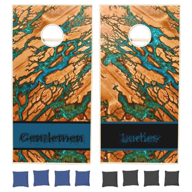 Blue lightening cornhole set (Set)