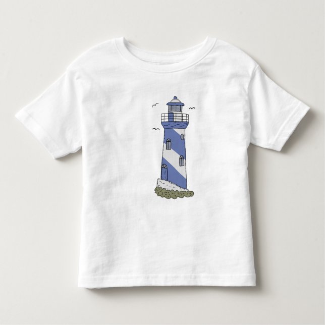 blue lighthouse toddler t-shirt (Front)
