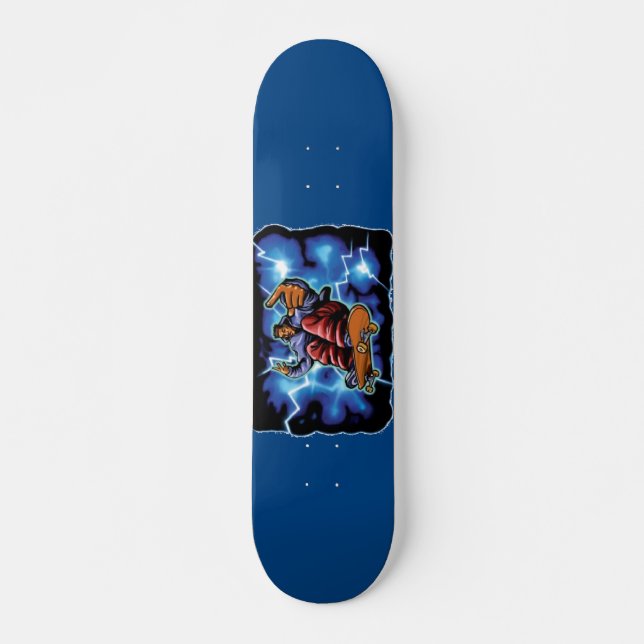 Blue Lighting Skateboard Deck (Front)