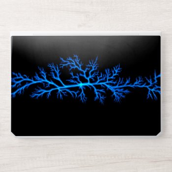Blue Lightning Cracks Hp Laptop Skin by FantasyCases at Zazzle