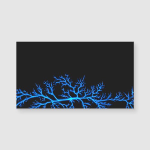 Blue Lightning Cracks Magnetic Business Cards
