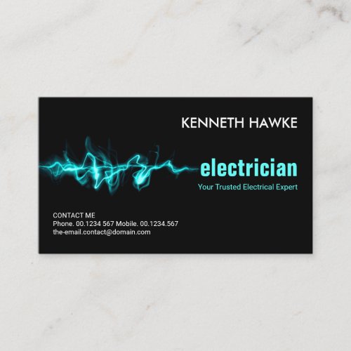 Blue Lightning Electrical Strike Electrician Business Card