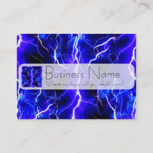 Blue Lightning Pattern Business Card