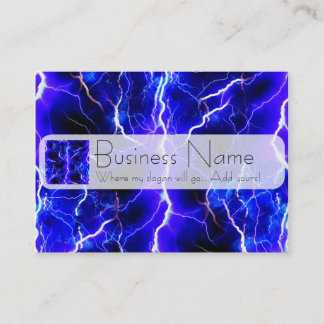 Blue Lightning Pattern Business Card
