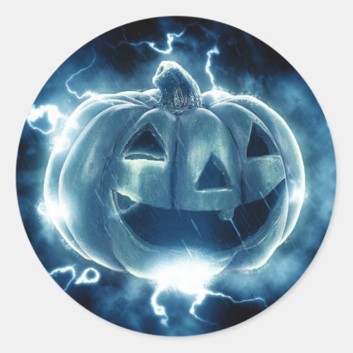 blue lightning pumpkin stickers