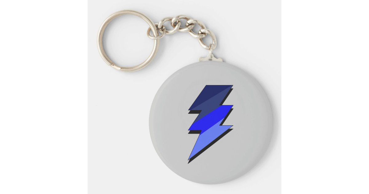 Blue Lightning Thunder Bolt Keychain