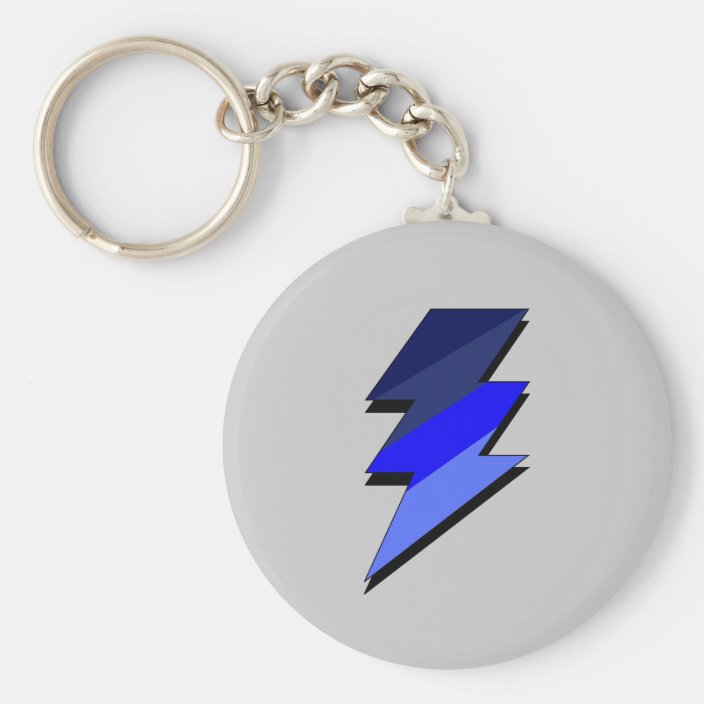 Blue Lightning Thunder Bolt Keychain