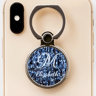 Blue Lights Abstract Name Phone Grip
