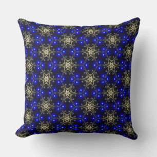Blue Lights behind the Beige Stars Throw Pillow