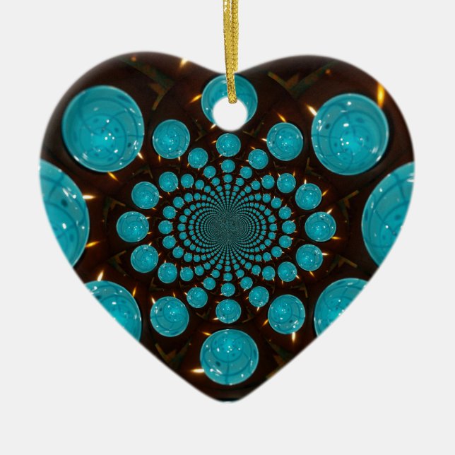 Blue Lights Ceramic Ornament (Front)