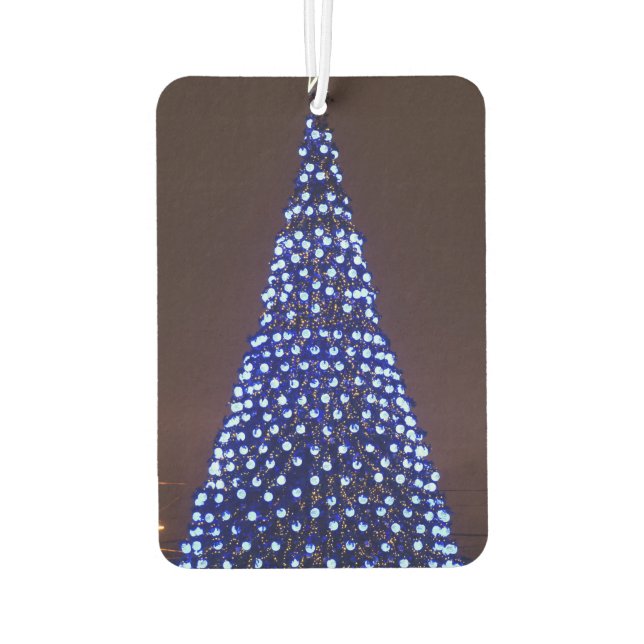 Blue lights Christmas tree Air Freshener (Back)