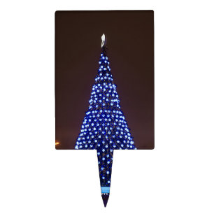 Blue lights Christmas tree Cake Topper