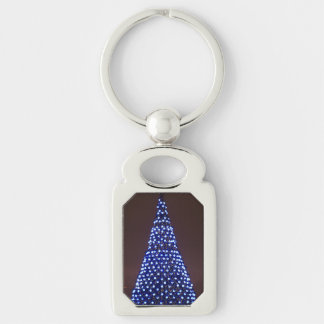 Blue lights Christmas tree Keychain