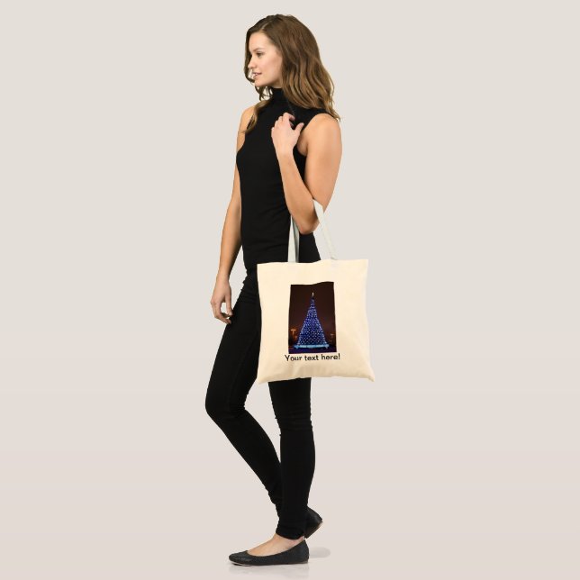 Blue lights Christmas tree Tote Bag (Front (Model))