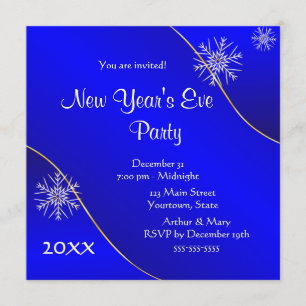Blue lights New Year's Eve Party 2020 Invitation