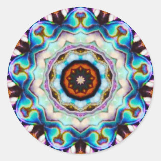 Blue Lights of the Paua Shell Fractal Classic Round Sticker