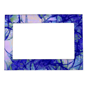 Blue Lilac Abstract Art Magnetic Frame