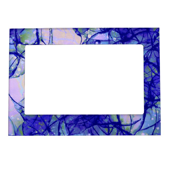 Blue Lilac Abstract Art Magnetic Frame (Front)