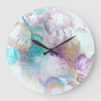 Blue Lilac Abstract Designer Wall Clock