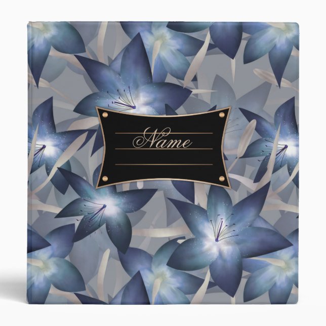 Blue lilies 3 ring binder (Front)