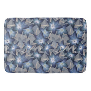Blue lilies bath mat