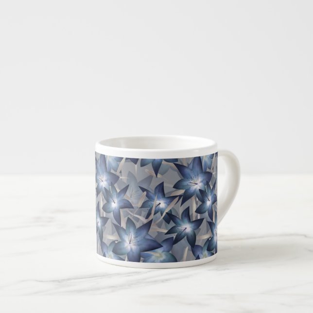 Blue lilies espresso cup (Front Right)
