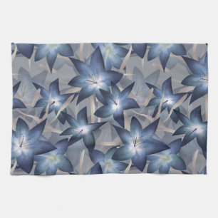 Blue lilies kitchen towel