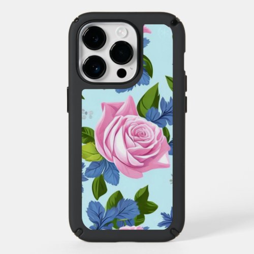 Blue lilies pink roses Floral  Speck iPhone 14 Pro Case