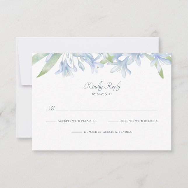 Blue Lilies Watercolor Wedding (Front)