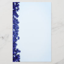 Blue Lily Floral accent Stationery