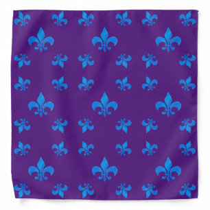 blue lily flowers bandana
