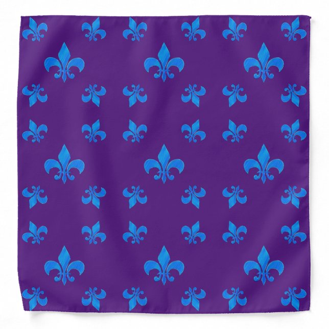 blue lily flowers bandana (Front)