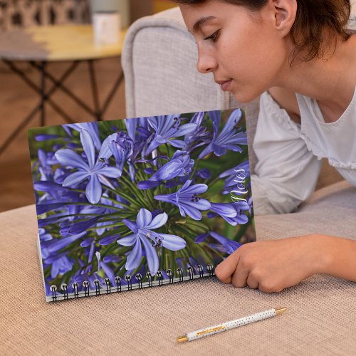 Blue Lily of the Nile Agapanthus Floral Notebook
