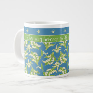 Blue Lily-of-the-Valley Floral Jumbo Coffee Mug
