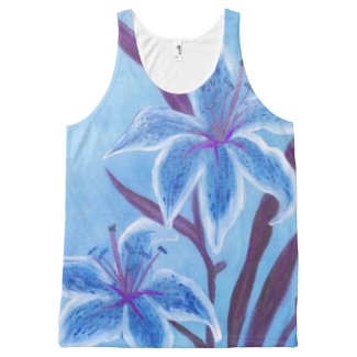 Blue Lily Tank Top All-Over Print Tank Top