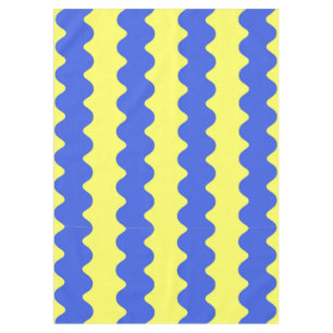 Blue Lime Wavy Stripe Bold Dining Room Accent Tablecloth