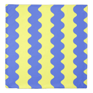 Blue Lime Wavy Stripe Bold Modern Bedding Duvet Cover