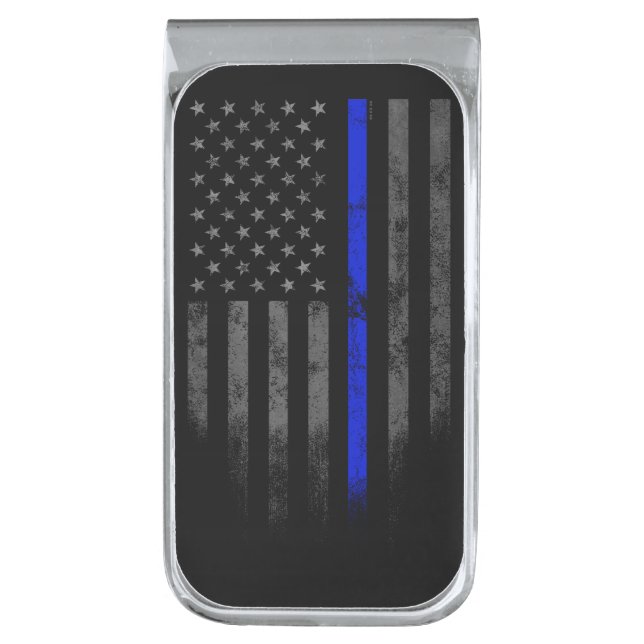 Blue Line American Flag Money Clip (Front Vertical)