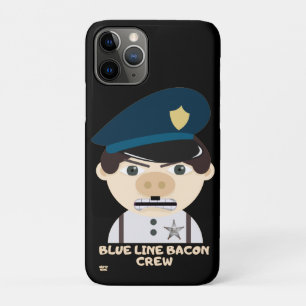 "BLUE LINE BACON CREW" funny police       iPhone 11 Pro Case