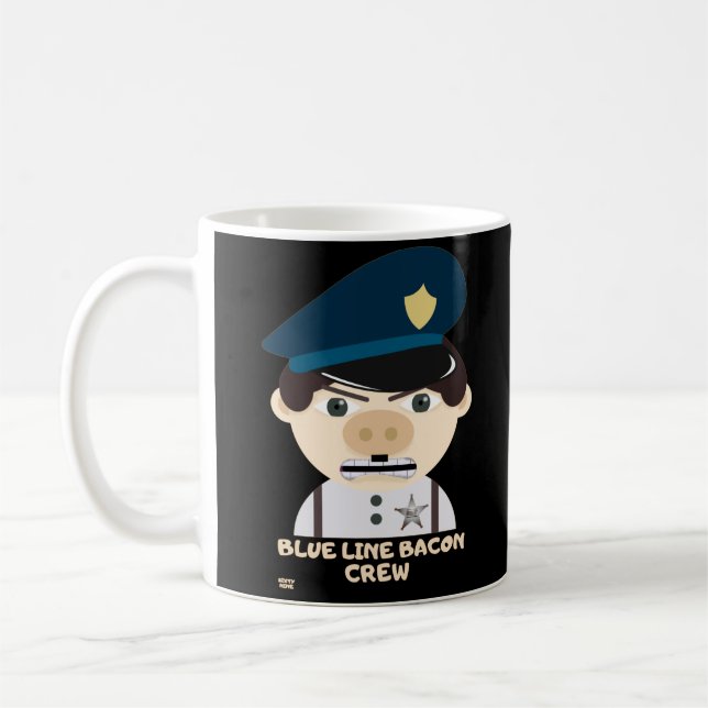"BLUE LINE BACON CREW" funny police       Coffee Mug (Left)