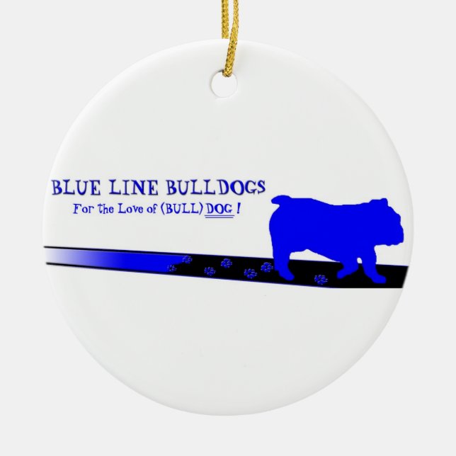 Blue Line Bulldogs Ornament (Front)