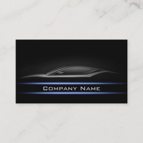 Simple Plain Blue Line Car Business Card